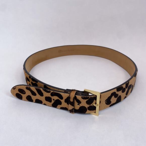 B-Low The Belt Calf Hair Leather Leopard Gold Belt Medium - Picture 1 of 3